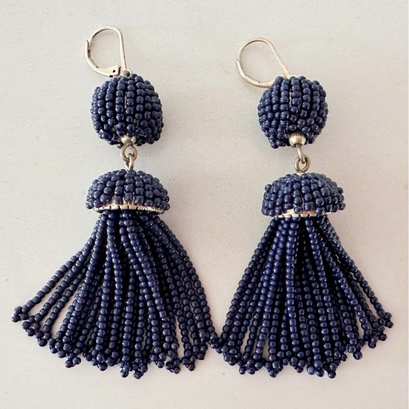 Jewelry - JCrew beaded drop earrings set in antique gold